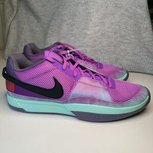 NEW! Nike Ja 1 Christmas Men's Size 17 FV5558-500 Purple Teal Sneakers Morant
